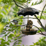 Maxbell Bird Feeder Garden Decoration with Roof Bird Food Tray for Gift Balcony Yard Dog
