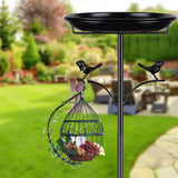 Maxbell Bird Feeder Accessory Basin Ornament Metal Bird Bath for Bird Lovers Outside