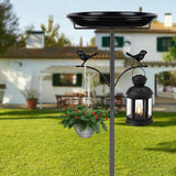 Maxbell Bird Feeder Accessory Basin Ornament Metal Bird Bath for Bird Lovers Outside
