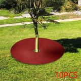 Maxbell 10x Tree Mulch Rings Cloth Cover 24 inch Landscape Breathable Tree Protector Red