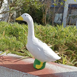 Maxbell White Goose Statue Funny Pond Decoration for Garden Housewarmings TV Cabinet