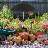 Maxbell Plant Umbrella Canopy Ground Insert Multipurpose Lightweight Garden Umbrella Black
