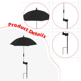 Maxbell Plant Umbrella Canopy Ground Insert Multipurpose Lightweight Garden Umbrella Black
