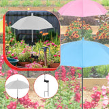 Maxbell Plant Umbrella Canopy Ground Insert Multipurpose Lightweight Garden Umbrella Argent