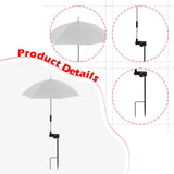 Maxbell Plant Umbrella Canopy Ground Insert Multipurpose Lightweight Garden Umbrella Argent