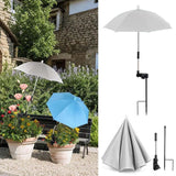 Maxbell Plant Umbrella Canopy Ground Insert Multipurpose Lightweight Garden Umbrella Argent