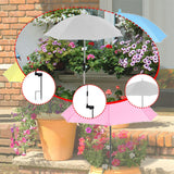 Maxbell Plant Umbrella Canopy Ground Insert Multipurpose Lightweight Garden Umbrella Argent