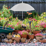 Maxbell Plant Umbrella Canopy Ground Insert Multipurpose Lightweight Garden Umbrella Argent