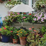 Maxbell Plant Umbrella Canopy Ground Insert Multipurpose Lightweight Garden Umbrella Argent