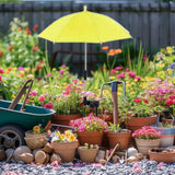 Maxbell Plant Umbrella Rainproof Multifunctional Ground Plug Lightweight Shade Cover Yellow