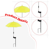 Maxbell Plant Umbrella Rainproof Multifunctional Ground Plug Lightweight Shade Cover Yellow