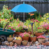 Maxbell Plant Umbrella Rainproof Multifunctional Ground Plug Lightweight Shade Cover Blue