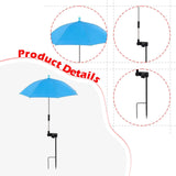 Maxbell Plant Umbrella Rainproof Multifunctional Ground Plug Lightweight Shade Cover Blue