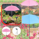 Maxbell Plant Umbrella Rainproof Multifunctional Ground Plug Lightweight Shade Cover Pink