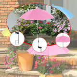 Maxbell Plant Umbrella Rainproof Multifunctional Ground Plug Lightweight Shade Cover Pink
