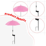 Maxbell Plant Umbrella Rainproof Multifunctional Ground Plug Lightweight Shade Cover Pink
