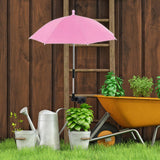Maxbell Plant Umbrella Rainproof Multifunctional Ground Plug Lightweight Shade Cover Pink