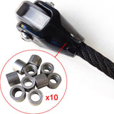 Maxbell 10 Pieces Aluminum Crimping Loop Sleeves for 16mm Rope Sturdy Rope Cable End