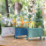 Maxbell Iron Planter Pot Planter Stand Metal Planter Basket for Garden Balcony Patio White