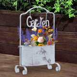 Maxbell Iron Planter Pot Planter Stand Metal Planter Basket for Garden Balcony Patio White