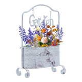 Maxbell Iron Planter Pot Planter Stand Metal Planter Basket for Garden Balcony Patio White