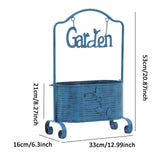 Maxbell Iron Planter Pot Planter Stand Metal Planter Basket for Garden Balcony Patio Blue