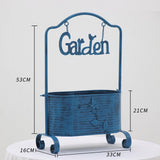 Maxbell Iron Planter Pot Planter Stand Metal Planter Basket for Garden Balcony Patio Blue
