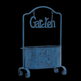 Maxbell Iron Planter Pot Planter Stand Metal Planter Basket for Garden Balcony Patio Blue