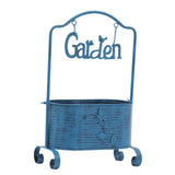 Maxbell Iron Planter Pot Planter Stand Metal Planter Basket for Garden Balcony Patio Blue
