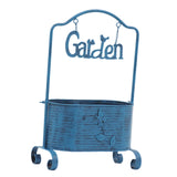 Maxbell Iron Planter Pot Planter Stand Metal Planter Basket for Garden Balcony Patio Blue