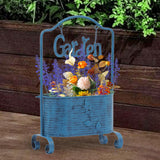 Maxbell Iron Planter Pot Planter Stand Metal Planter Basket for Garden Balcony Patio Blue