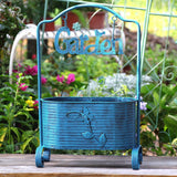 Maxbell Iron Planter Pot Planter Stand Metal Planter Basket for Garden Balcony Patio Blue