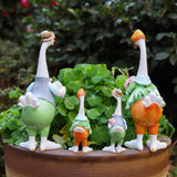 Maxbell 4Pcs Resin Couple Duck Figurines Artificial Duck Decor for Yard Patio Office