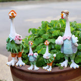 Maxbell 4Pcs Resin Couple Duck Figurines Artificial Duck Decor for Yard Patio Office