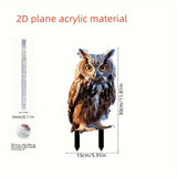 Maxbell Yard Stake Acrylic Owl Garden Ornament Yard Sign for Courtyard Outdoor Patio