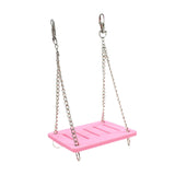 Maxbell Hamster Swing Toy Cage Decor Pet Hanging Accessories for Macaw Bird Parakeet Pink