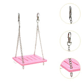Maxbell Hamster Swing Toy Cage Decor Pet Hanging Accessories for Macaw Bird Parakeet Pink