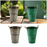 Maxbell Farmhouse Flower Planter Metal Bucket Multifunctional for Patios Party Decor green