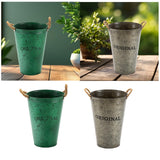 Maxbell Farmhouse Flower Planter Metal Bucket Multifunctional for Patios Party Decor green