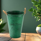Maxbell Farmhouse Flower Planter Metal Bucket Multifunctional for Patios Party Decor green