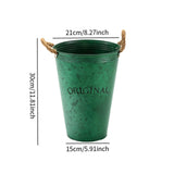 Maxbell Farmhouse Flower Planter Metal Bucket Multifunctional for Patios Party Decor green