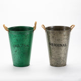 Maxbell Farmhouse Flower Planter Metal Bucket Multifunctional for Patios Party Decor green