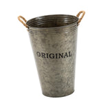 Maxbell Farmhouse Flower Planter Metal Bucket Multifunctional for Patios Party Decor brown