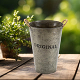 Maxbell Farmhouse Flower Planter Metal Bucket Multifunctional for Patios Party Decor brown