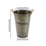 Maxbell Farmhouse Flower Planter Metal Bucket Multifunctional for Patios Party Decor brown