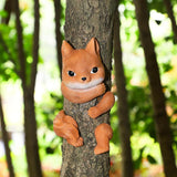 Maxbell Animal up A Tree Statue Tree Hugger Accessories for Backyard Resin Miniature Squirrel