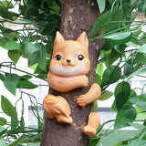 Maxbell Animal up A Tree Statue Tree Hugger Accessories for Backyard Resin Miniature Squirrel