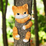 Maxbell Animal up A Tree Statue Tree Hugger Accessories for Backyard Resin Miniature Cat