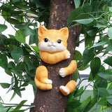 Maxbell Animal up A Tree Statue Tree Hugger Accessories for Backyard Resin Miniature Cat
