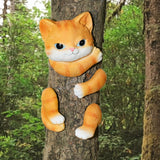 Maxbell Animal up A Tree Statue Tree Hugger Accessories for Backyard Resin Miniature Cat
